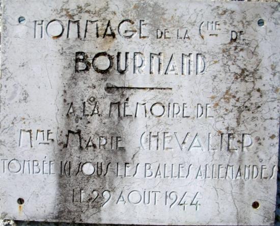Plaque Bournand Marie Chevalier
