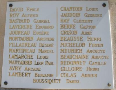 Coussay MM plaque