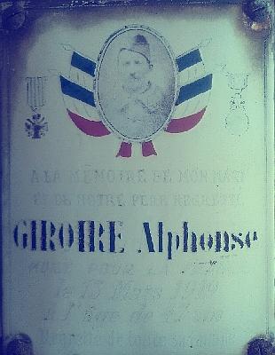 Plaque GIROIRE Alphonse