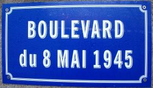 Plaque Boulevard du 8 mai 1945
