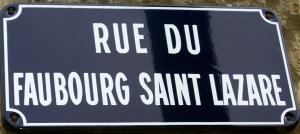 Plaque Rue Du Fauborg St Lazare