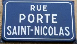 Plaque Rue Porte Saint Nicolas