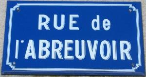 Plaque Rue de L'Abreuvoir