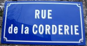 Plaque Rue de la Corderie