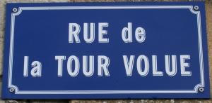 Plaque Rue de la Tour Volue