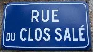 Plaque Rue du Clos Sale
