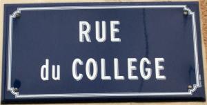 Plaque Rue du College