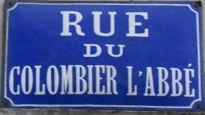 Plaque rue du Colombier l'Abbé