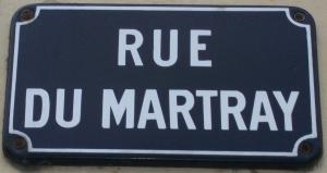 Plaque Rue du Martray