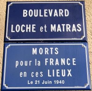 Plaques Bd Loche et Matras
