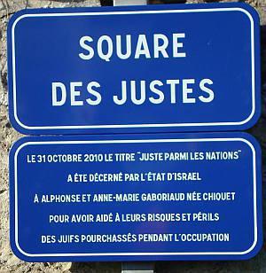 Plaque Square des Justes