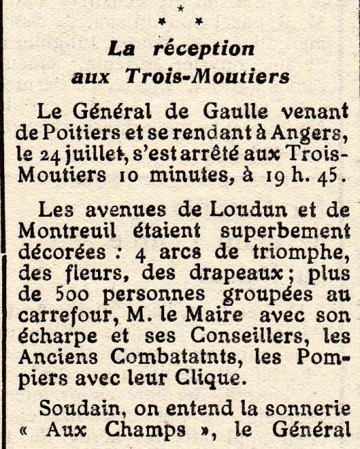 Les Trois-Moutiers - Réception De Gaulle