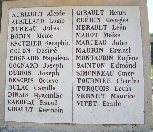 Verrue - Plaque Monument aux Morts